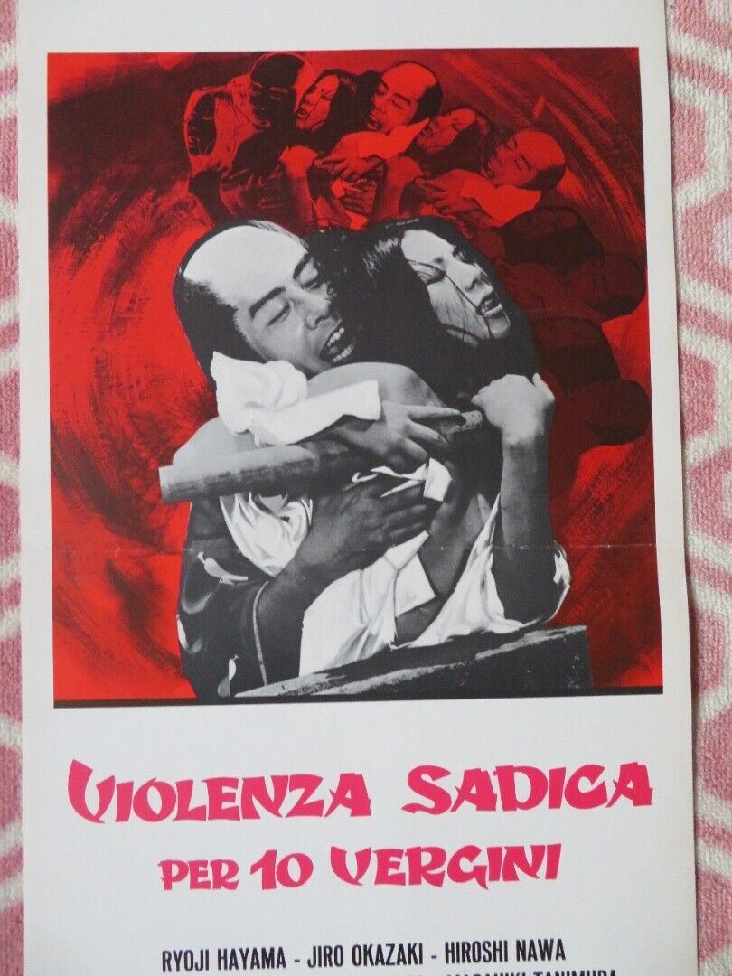 VIOLENZA SADICA PER 10 VEGINI ITALIAN LOCANDINA (27.5"x13") POSTER R HAYAMA '68