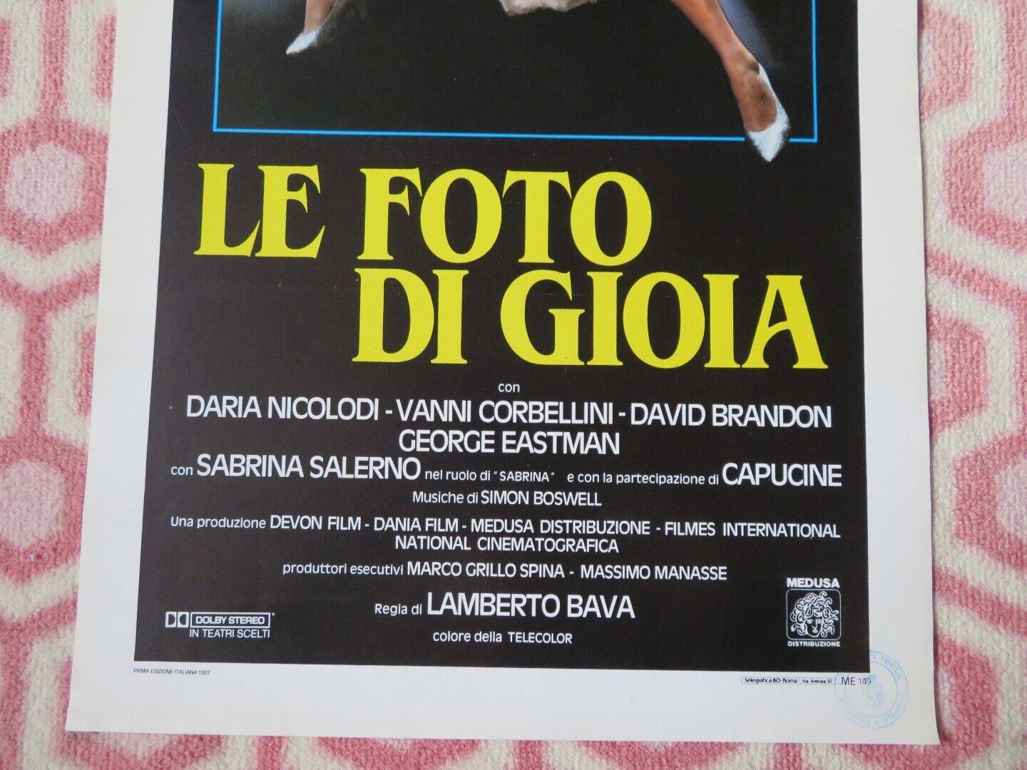 LE FOTO DI GIOIA / Delirium ITALIAN LOCANDINA (27.5"x13") POSTER D NICOLODI '87