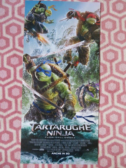 TEENAGE MUTANT NINJA TURTLES 2 ITALIAN LOCANDINA (26.5"x12.5") POSTER 2016