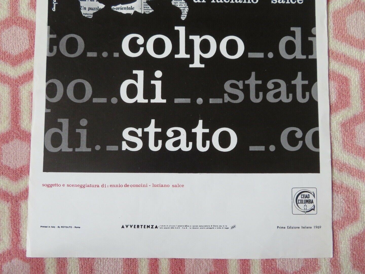 COLPO DI STATO / Coup D'Etat  ITALIAN LOCANDINA (27.5"x13") POSTER 1969