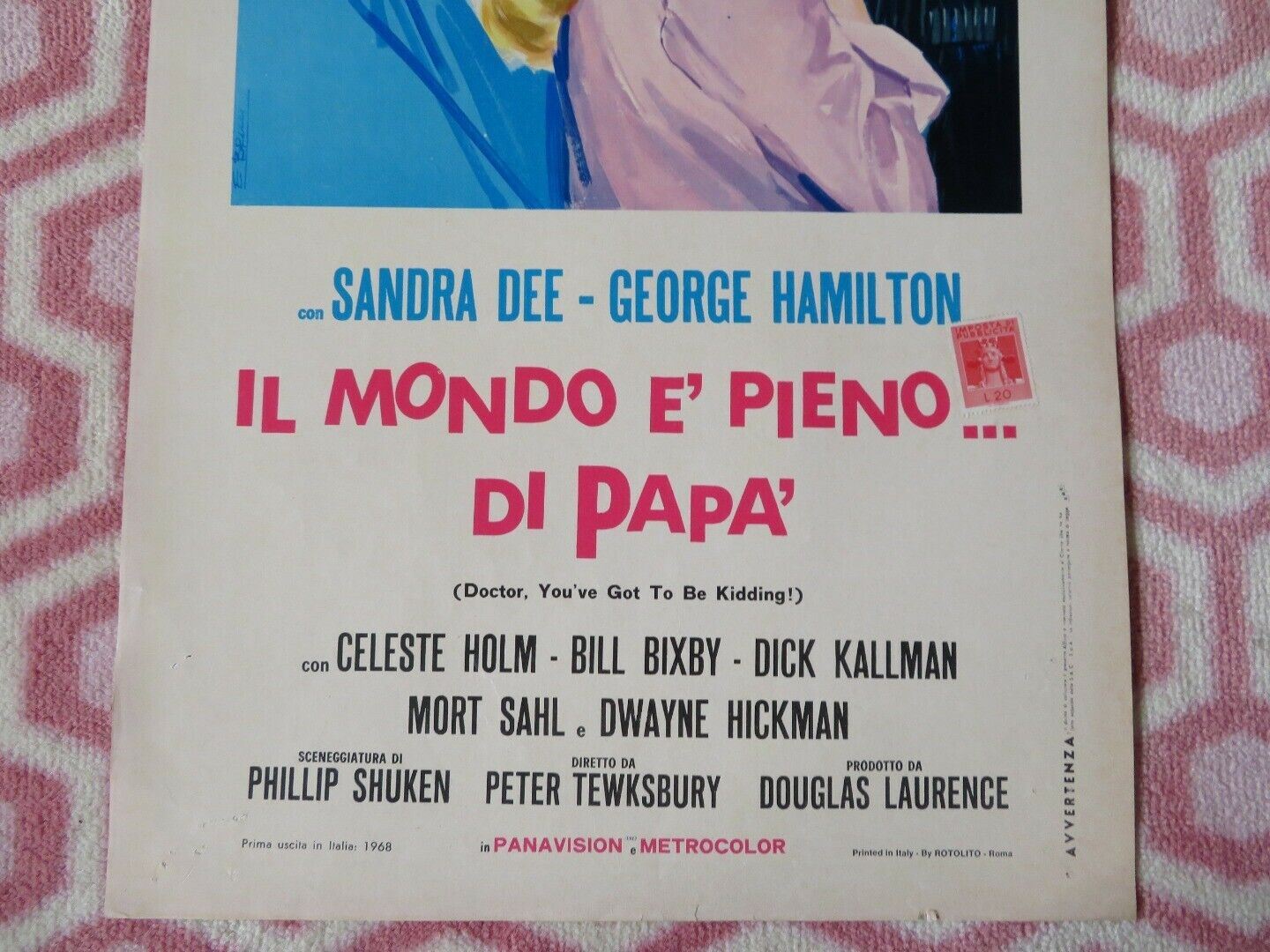 IL MONDO E' PIENO... DI PAPA' ITALIAN LOCANDINA (27.5"x12.5") POSTER S DEE 1968