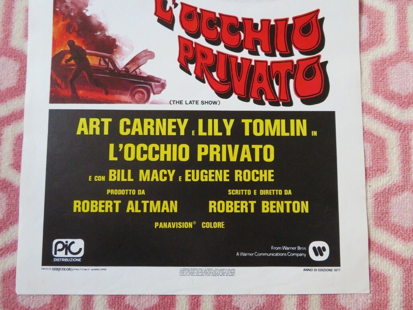 L'UCCHIO PRIVATO/ THE LATE SHOW   ITALIAN LOCANDINA (27.5"x13") POSTER 1977