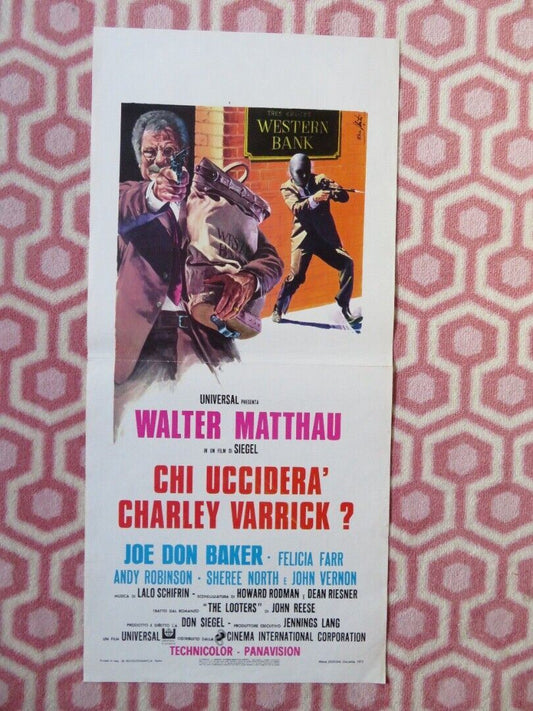 CHI UCCIDERA' CHARLEY VARRICK?  ITALIAN LOCANDINA (27.5"x13") POSTER 1973