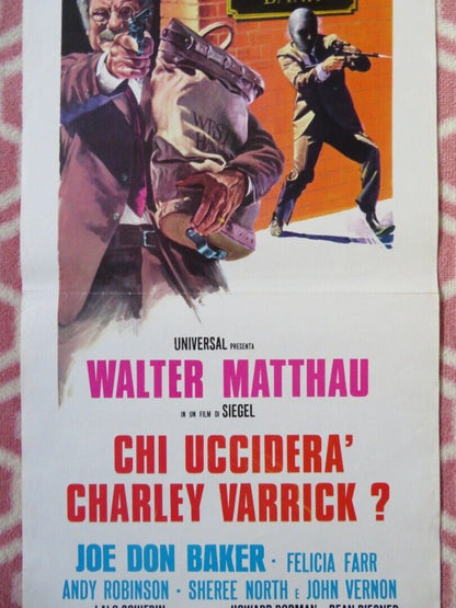 CHI UCCIDERA' CHARLEY VARRICK?  ITALIAN LOCANDINA (27.5"x13") POSTER 1973