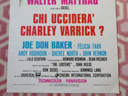 CHI UCCIDERA' CHARLEY VARRICK?  ITALIAN LOCANDINA (27.5"x13") POSTER 1973