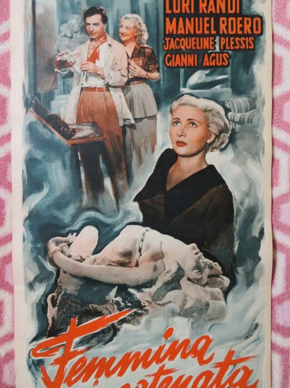 FEMMINA INCATENATA ITALIAN LOCANDINA (27.5"x13") POSTER LORI RANDI 1949