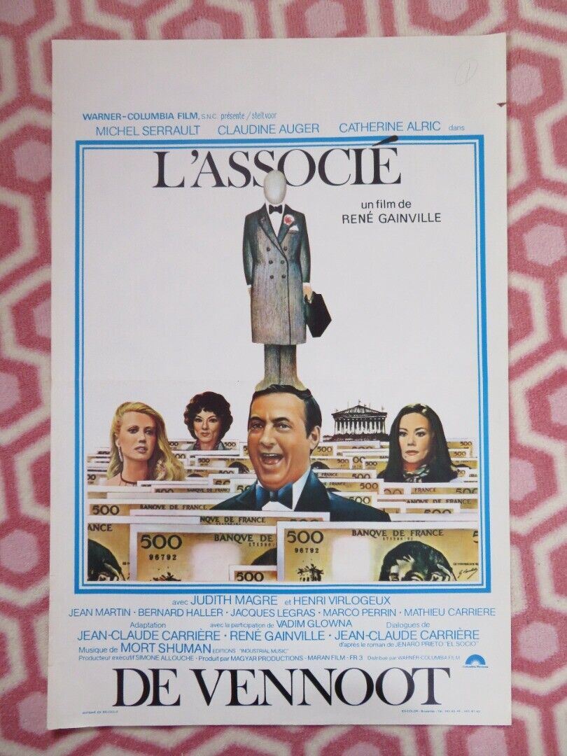 L'ASSOCIE BELGIUM (21.5"x 14.5") POSTER 1979 MICHEL SERRAULT CLAUDINE AUGER