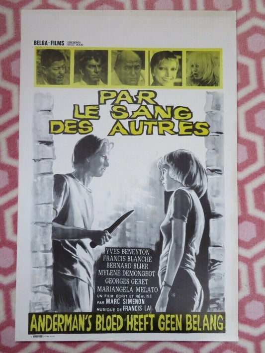 PAR LE SANG DES AUTRES BELGIUM (21.5"x 14") POSTER YVES BENEYTON 1974