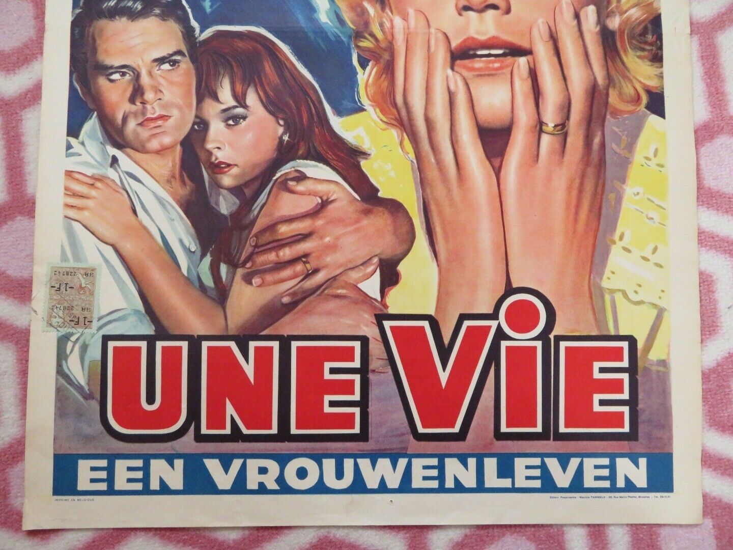 UNE VIE/One Life BELGIUM (22"x 14.5") POSTER MARIA SCHELL PASCALE PETIT 1958