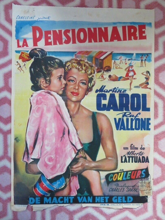 LA PENSIONNAIRE/ Riviera BELGIUM (19.5"x13.5") POSTER MARTINE CAROL 1954