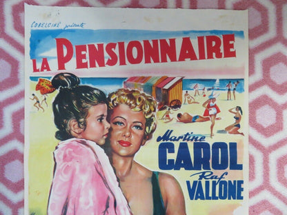 LA PENSIONNAIRE/ Riviera BELGIUM (19.5"x13.5") POSTER MARTINE CAROL 1954