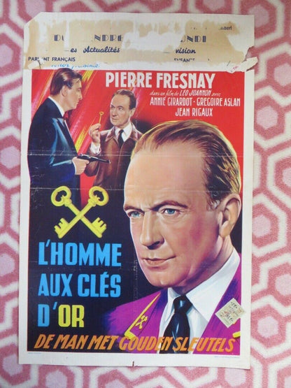 L'HOMME AUX CLES D'OR BELGIUM (21.5"x14") POSTER PIERRE FRESNAY 1956