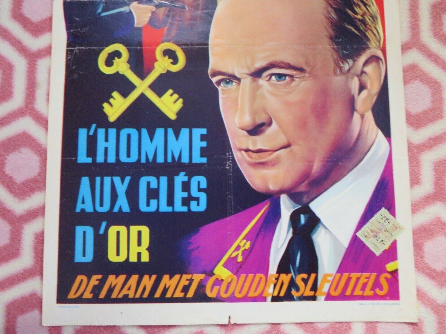 L'HOMME AUX CLES D'OR BELGIUM (21.5"x14") POSTER PIERRE FRESNAY 1956