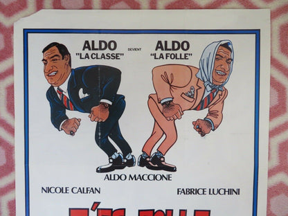 T'ES FOLLE OU QUOI BELGIUM (19.5"x14.5") POSTER ALDO MACCIONE NICOLE CALFAN 1982