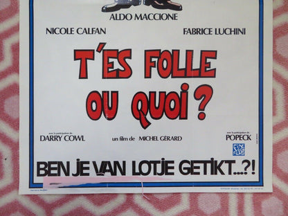 T'ES FOLLE OU QUOI BELGIUM (19.5"x14.5") POSTER ALDO MACCIONE NICOLE CALFAN 1982