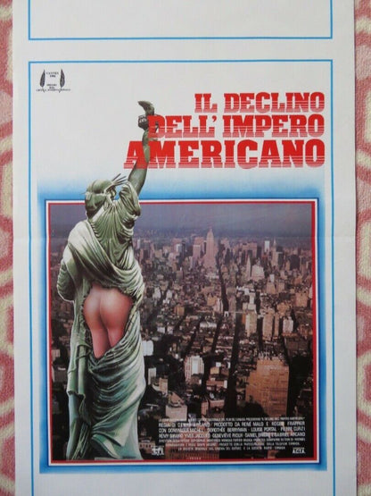 IL DECLIO DELL' IMPERO AMERICANO ITALIAN LOCANDINA (27.5"x13") POSTER  1986