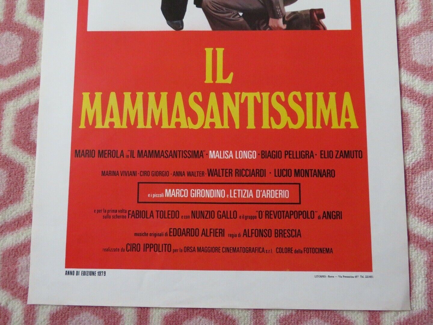 IL MAMMASANTISSIMA ITALIAN LOCANDINA (27.5"x13") POSTER  1979