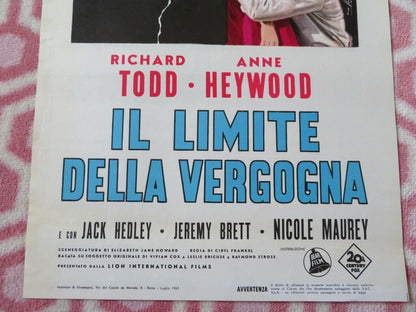 IL LIMITE DELLA VERGOGNA ITALIAN LOCANDINA (27.5"x13") POSTER ANNE HEYWOOD 1963