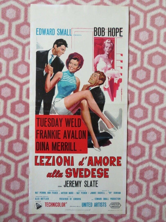 LEZIONI D'AMORE ALLA SVEDESE ITALIAN LOCANDINA (27.5"x13") POSTER BOB HOPE 1965