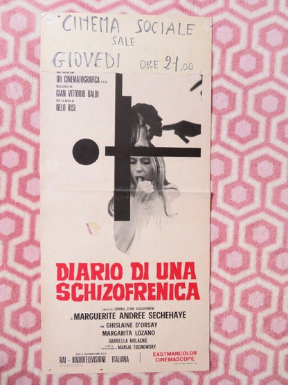 DIARIO DI UNA SCHIZOFRENICA  ITALIAN LOCANDINA (27.5"x13")  POSTER 1969