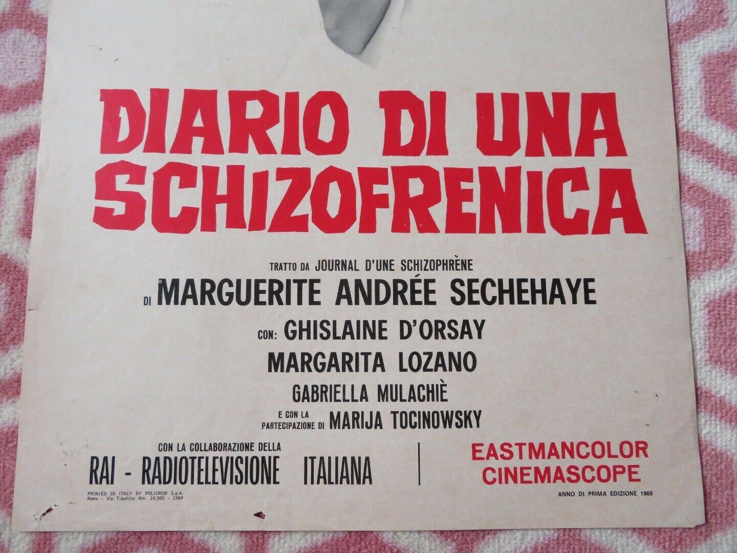 DIARIO DI UNA SCHIZOFRENICA  ITALIAN LOCANDINA (27.5"x13")  POSTER 1969