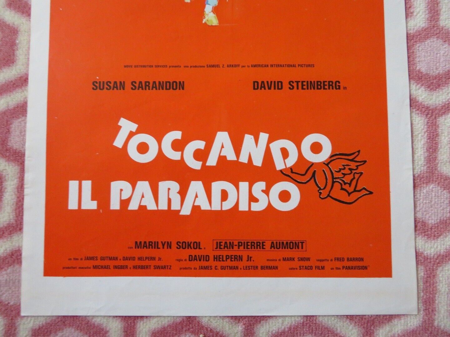 TOCCANDO IL PARADISO ITALIAN LOCANDINA (27.5"x13")  POSTER  DAVID STEINBERG 1979