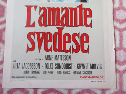 L'AMANTE SVEDESE/ Bamse ITALIAN LOCANDINA (27.5"x13") POSTER U JACOBSSON 1970