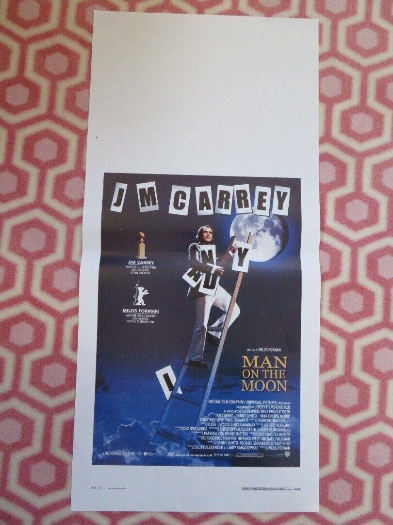 MAN ON THE MOON  ITALIAN LOCANDINA (27.5"x13") POSTER JIM CARREY 2000