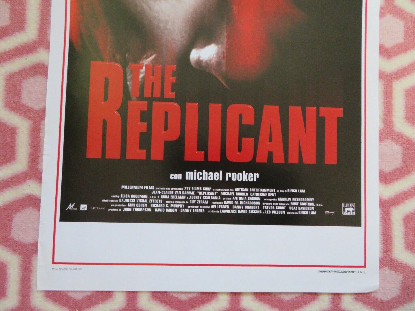 THE REPLICANT ITALIAN LOCANDINA (27.5"x13") POSTER VAN DAMME 2001