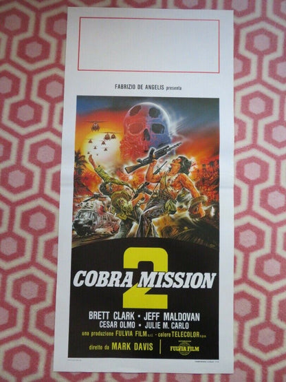 COBRA MISSION 2 ITALIAN LOCANDINA (27.5"x13") POSTER  BRETT CLARK 1988