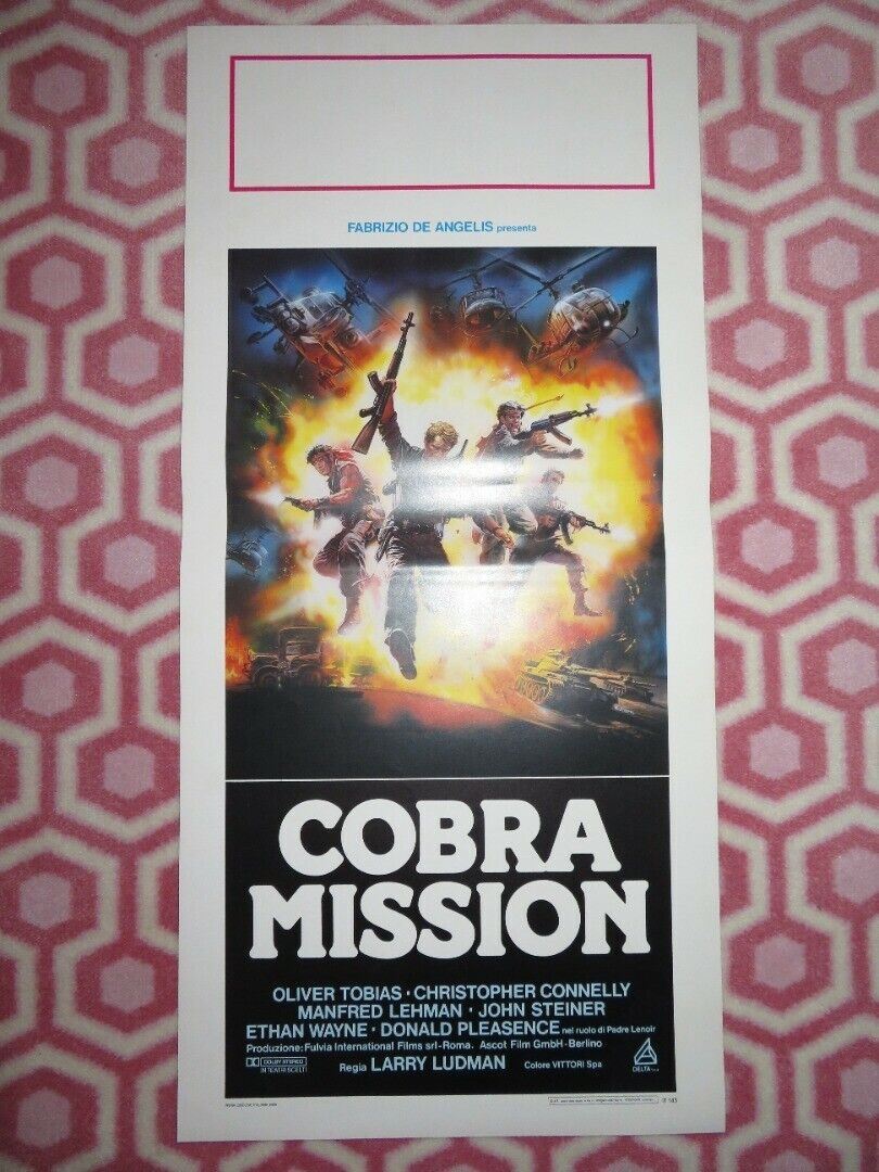 COBRA MISSION  ITALIAN LOCANDINA (27.5"x13") POSTER OLIVER TOBIAS 1986