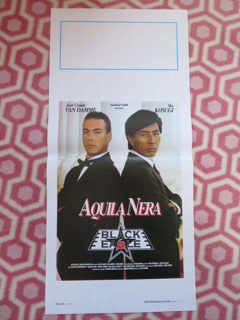 AQUILA NERA / Black Eagle  ITALIAN LOCANDINA (27.5"x13") POSTER VAN DAMME 1988