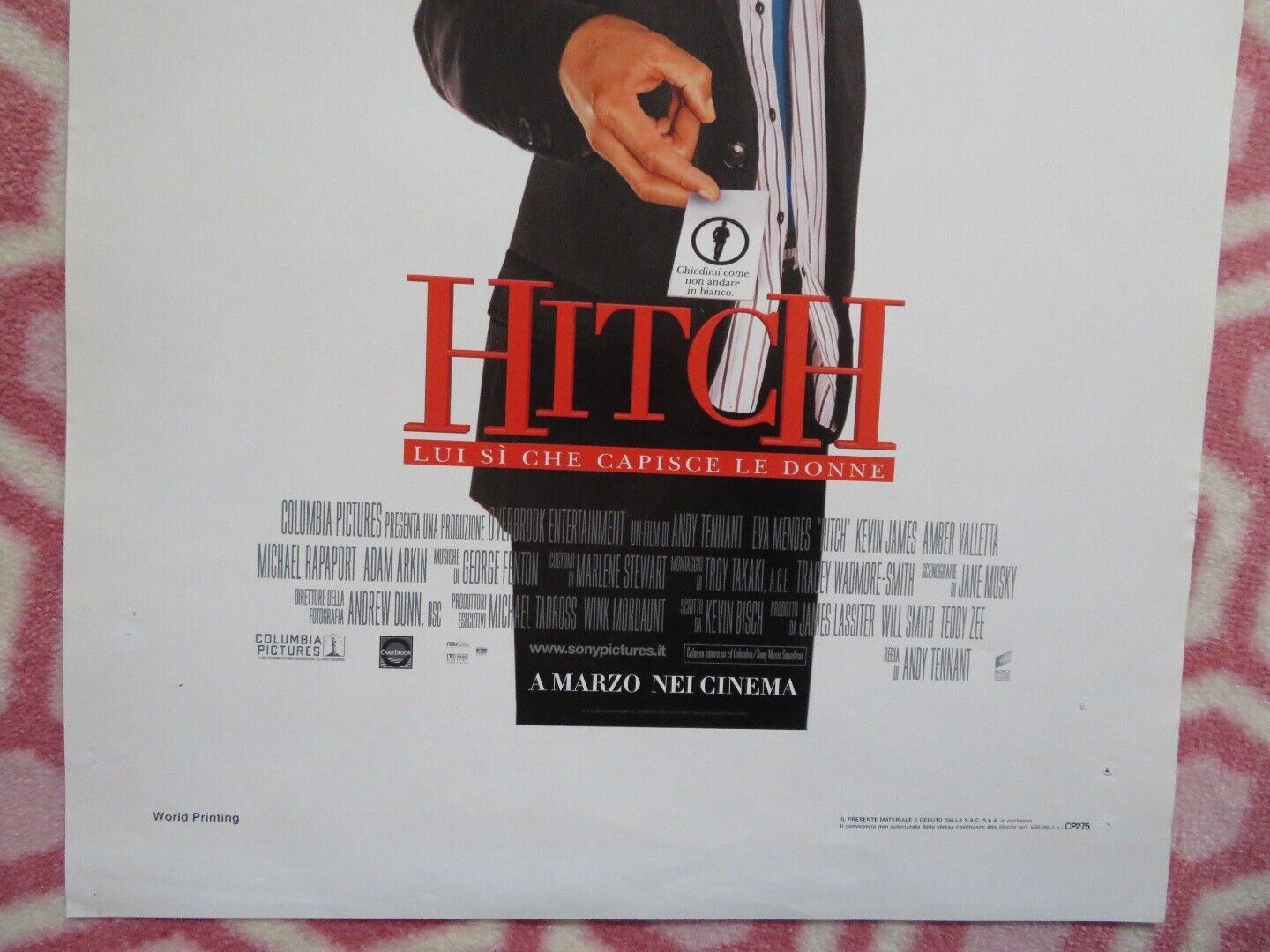 HITCH  ITALIAN LOCANDINA (27.5"x13") POSTER WILL SMITH 2005