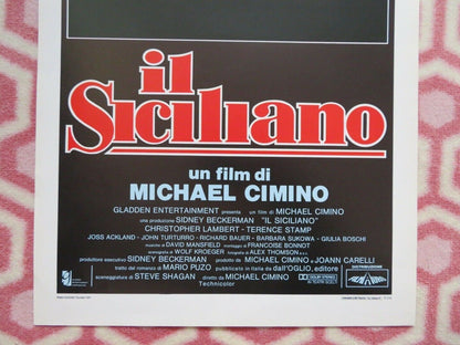 IL SICILIANO / The Sicilian ITALIAN LOCANDINA (27.5"x13") POSTER 1987