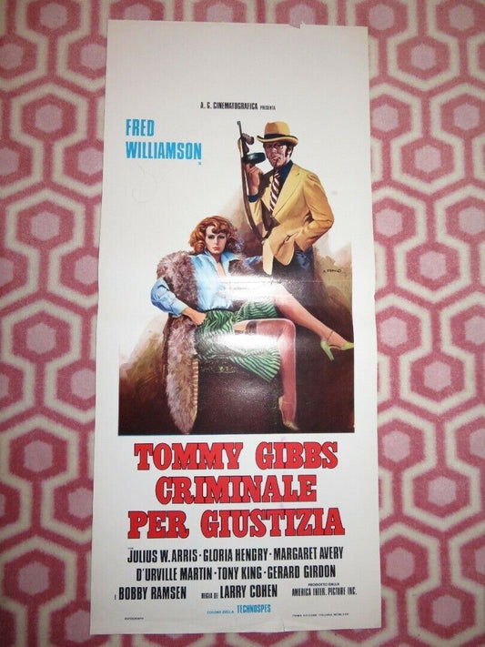 TOMMY GIBBS CRIMINALE PER GIUSTIZIA ITALIAN LOCANDINA (27.5"x12.5") POSTER 1973