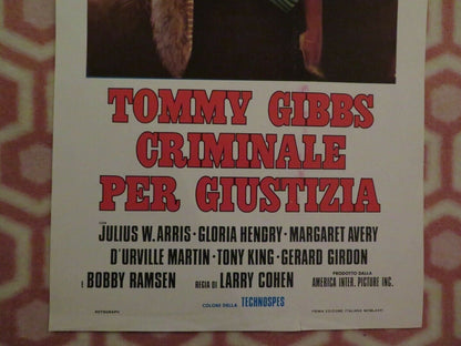 TOMMY GIBBS CRIMINALE PER GIUSTIZIA ITALIAN LOCANDINA (27.5"x12.5") POSTER 1973