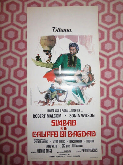 SIMBAD E IL CALIFFO DI BAGDAD ITALIAN LOCANDINA (27.5"x13") POSTER R MALCOM 1973