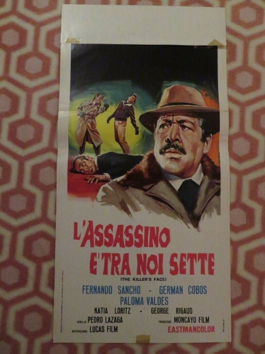 L'ASSASSINO E'TRA NOI SETTE ITALIAN LOCANDINA (24.5"x12.5") POSTER 1967