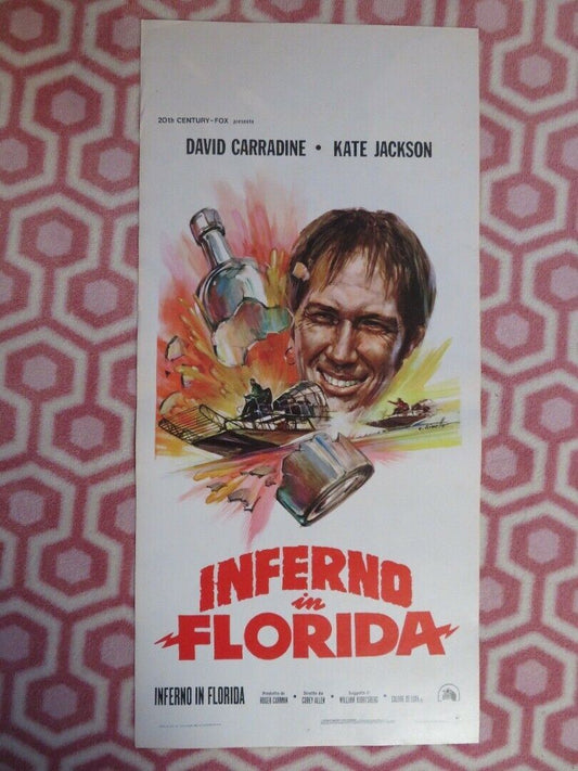 INFERNO IN FLORIDA ITALIAN LOCANDINA  (27.5"x13") POSTER 1977