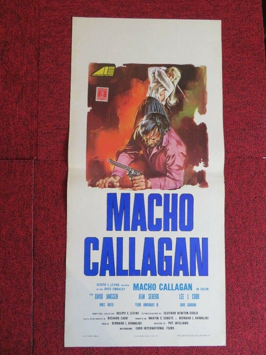 MACHO CALLAGAN  ITALIAN LOCANDINA  (27.5"x13") POSTER DAVID JANSSEN 1970