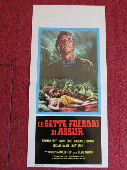 LE SETTE FOLGORI DI ASSUR ITALIAN LOCANDINA (27.5"x13")  POSTER J LANE 1962