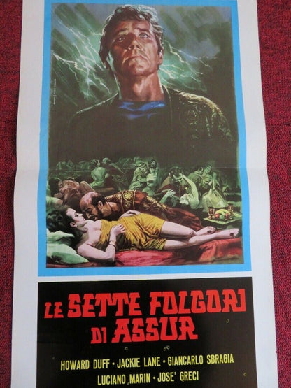 LE SETTE FOLGORI DI ASSUR ITALIAN LOCANDINA (27.5"x13")  POSTER J LANE 1962