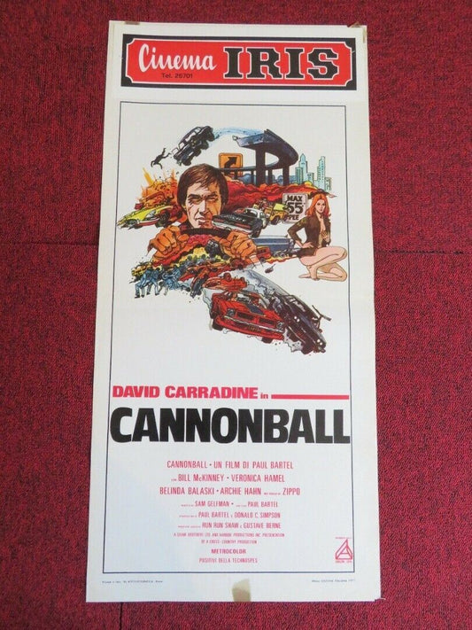 CANNONBALL  ITALIAN LOCANDINA (27.5"x13")  POSTER DAVID CARRADINE 1977