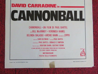 CANNONBALL  ITALIAN LOCANDINA (27.5"x13")  POSTER DAVID CARRADINE 1977