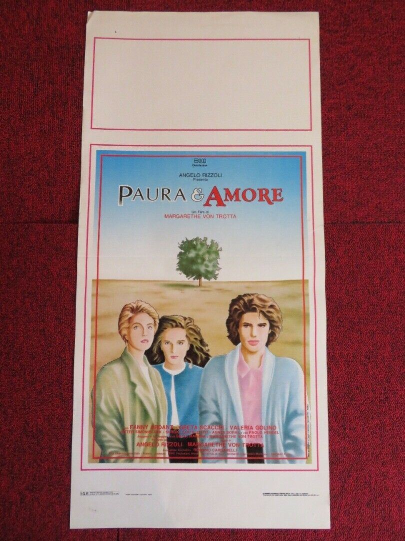 PAURA & AMORE / Three Sisters ITALIAN LOCANDINA (27.5"x13")  POSTER F ARDANT '88