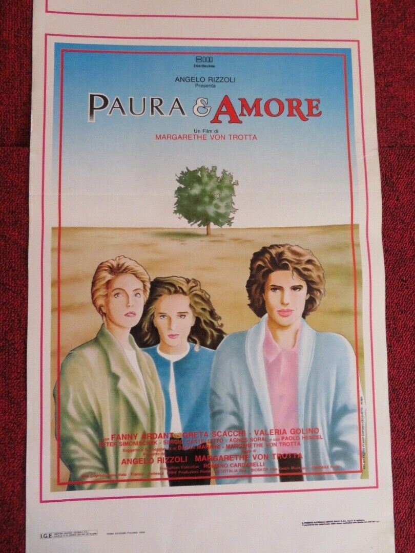 PAURA & AMORE / Three Sisters ITALIAN LOCANDINA (27.5"x13")  POSTER F ARDANT '88