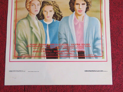 PAURA & AMORE / Three Sisters ITALIAN LOCANDINA (27.5"x13")  POSTER F ARDANT '88