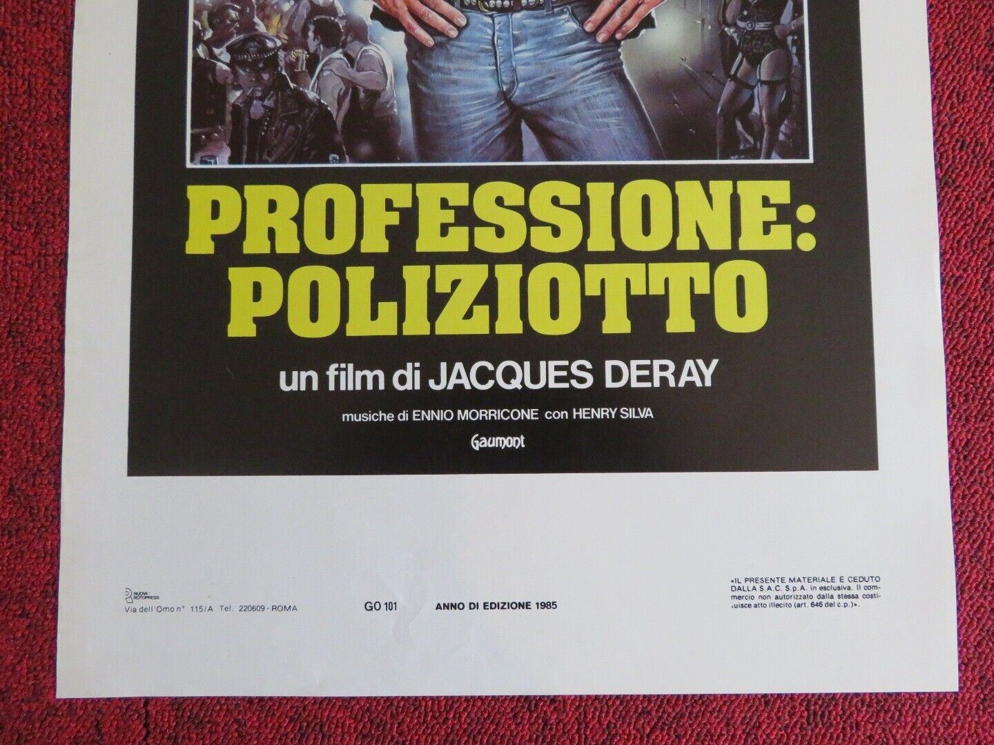 PROFESSIONE: POLIZIOTTO  ITALIAN LOCANDINA (27.5"x13")  POSTER 1985