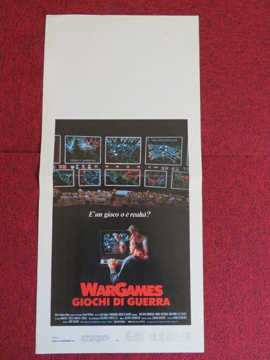 WAR GAMES  ITALIAN LOCANDINA (27.5"x13")  POSTER JOHN BADHAM 1983