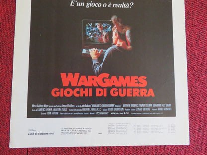 WAR GAMES  ITALIAN LOCANDINA (27.5"x13")  POSTER JOHN BADHAM 1983